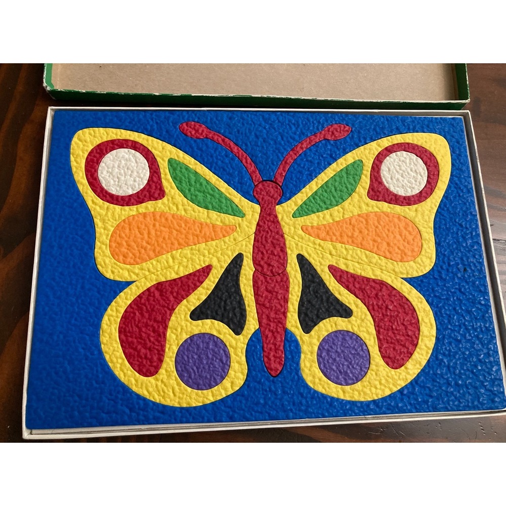 Vintage Lauri Butterfly 2155 Crepe Foam Puzzle Preschool Daycare Toy Made in USA
